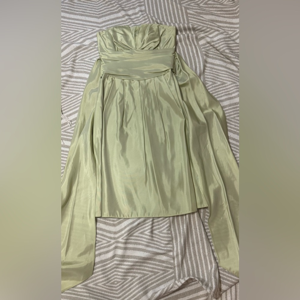 Vera Wang Light Green Strapless Gown